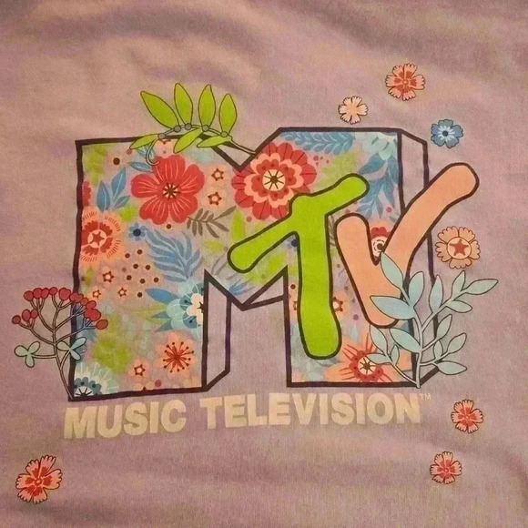 MTV Logo Hoodie size Large Purple - Picture 3 of 6